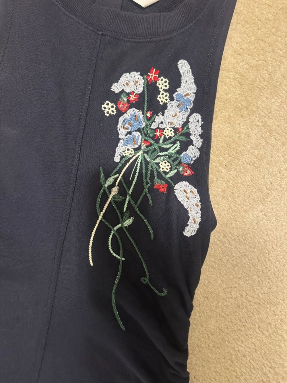 Anthropologie Sleeveless Embroidery Midi Dress Small, Worn Once - Picture 5 of 5